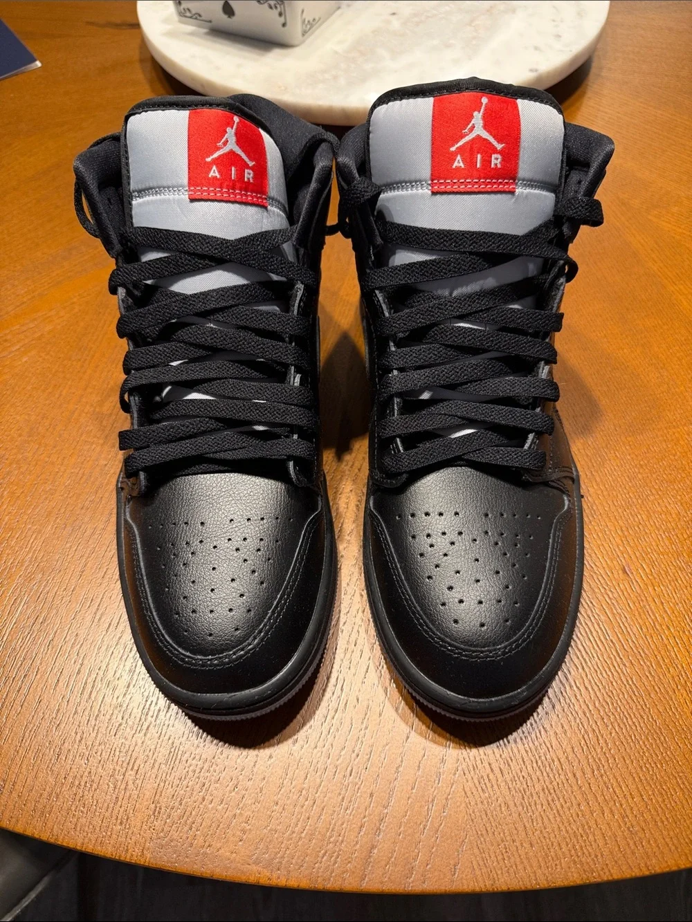 Jordan Black and Red High-Top Sneakers